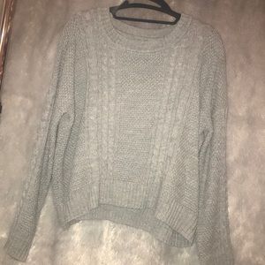FOREVER 21 GREY CABLE KNIT SWEATER